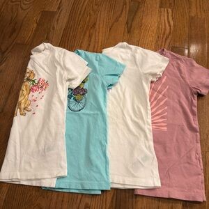 4 Crewcuts Kids Graphic Tees - White, Blue, Pink